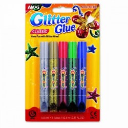 Amos Κόλλα με Glitter 10.5ml 5 Χρώματα (GCL10B5)